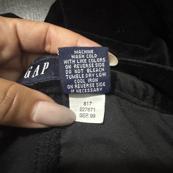 Vintage 90s Gap Girls Black Velvet Cotton Embroidered Star Wide Leg Pants Size12 - Picture 10 of 10